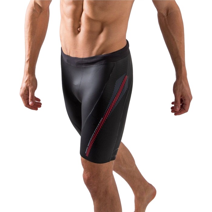 2024 Zone3 Premium Aerodome Elite 5/3mm Neoprene Buoyancy Swim Shorts NA18MBSP101 - Black / Red